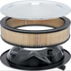 Open Element Air Cleaner Kit with Curved Service Instructions Chrome Lid, Base, and Filter