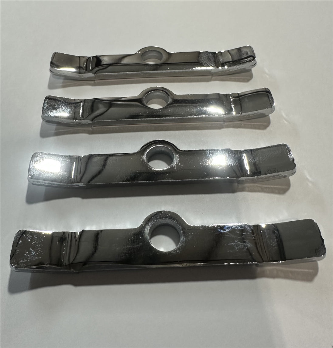 Chrome Valve Cover Spreader Retainer Tap Bars 3 Inches, 4 Piece Set