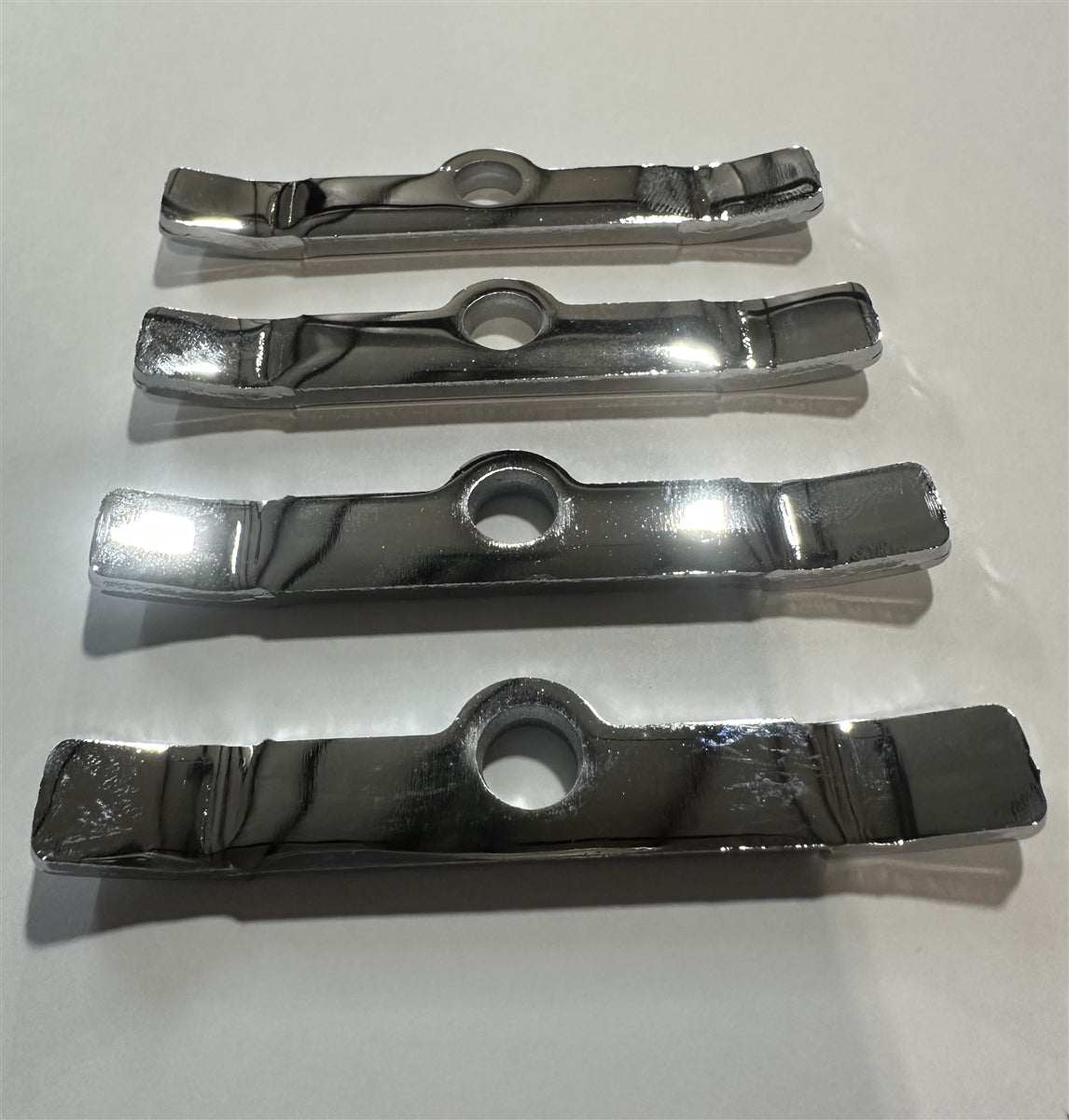 Chrome Valve Cover Spreader Retainer Tap Bars 3 Inches, 4 Piece Set