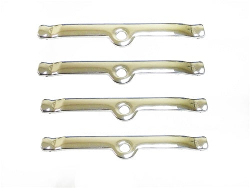 Chrome Valve Cover Spreader Retainer Tap Bars 4 3/4 Inches, 4 Piece Set
