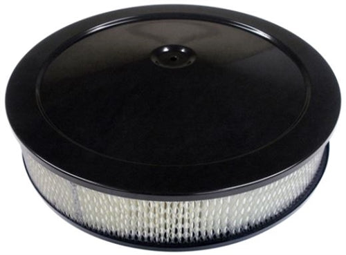Chevelle or Nova BLACK Air Cleaner Breather Assembly with Drop Base, 14 Inch