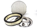 Air Cleaner Assembly, Round Open Element, POLISHED ALUMINIUM Finned Classic Ribbed Design, Angle 2
