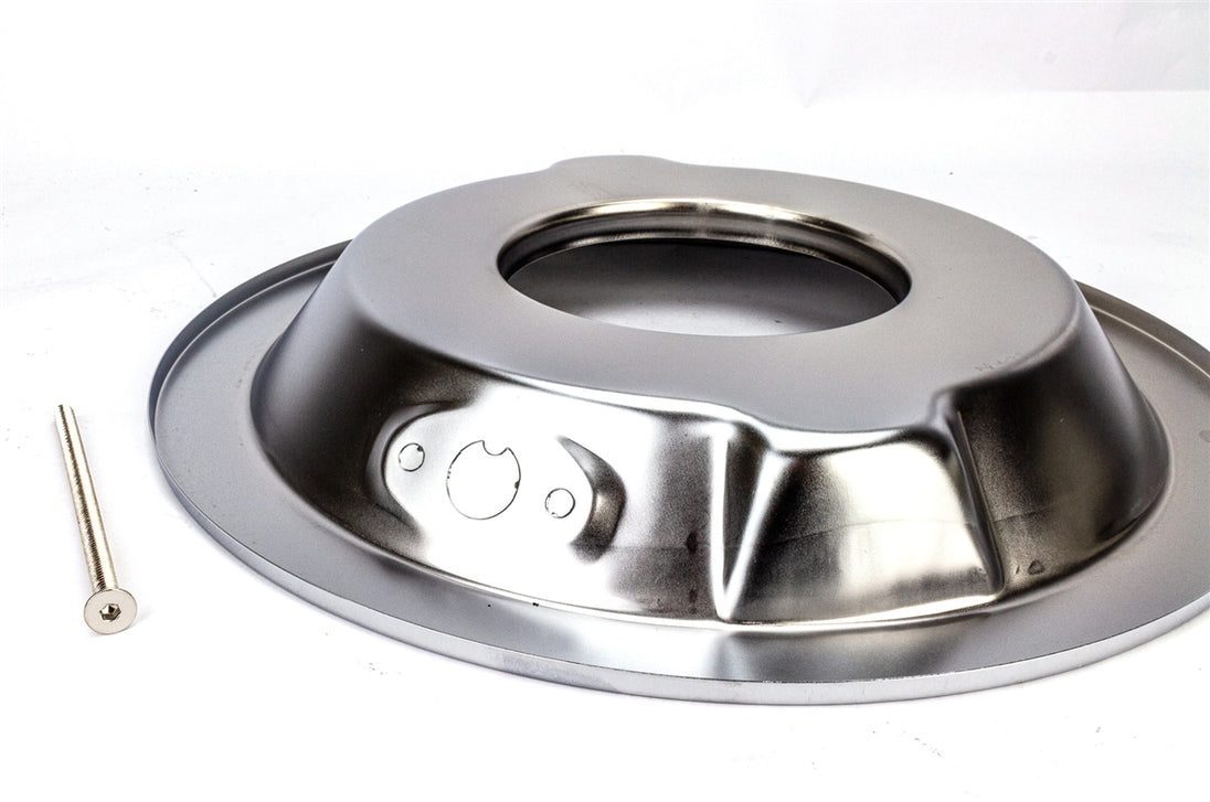 Air Cleaner Assembly, Round Open Element, POLISHED ALUMINIUM Finned Classic Ribbed Design, Angle 4