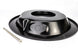 Air Cleaner Assembly, Round Open Element, BLACK ALUMINIUM Finned Classic Ribbed Design, Angle 4