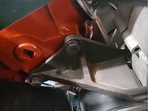Big Block Lower Alternator Bracket, OE Style Cast Iron, Angle 2