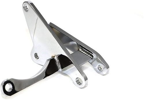Big Block Lower Alternator Bracket, Custom Chrome, Angle 2