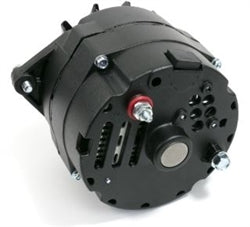 NEW Custom Chevy BLACK Alternator, 100 Amp, 1 Wire or 3 Wire, Angle 2