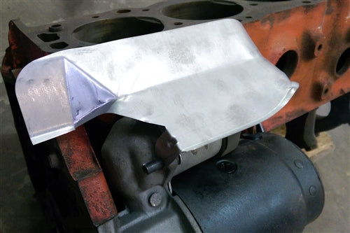 1966 - 1972 Starter Heat Shield for Big Block Engines, Larger First Design, Angle 2