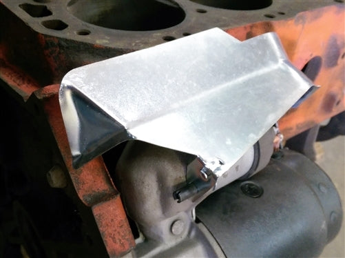 1966 - 1972 Chevelle or Nova Starter Heat Shield for Big Block Engines, Smaller Second Design, Angle 2