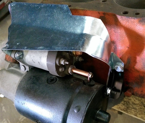 1966 - 1972 Chevelle or Nova Starter Heat Shield for Big Block Engines, Smaller Second Design, Angle 4