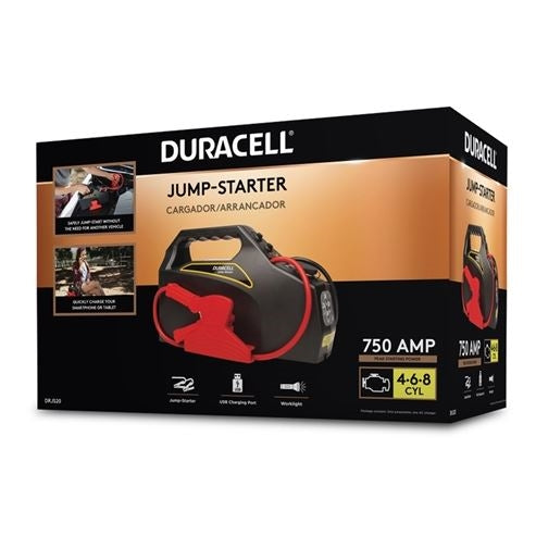 The Duracell 750 Peak Amp Portable Power Jump Starter with USB Charging, Angle 4