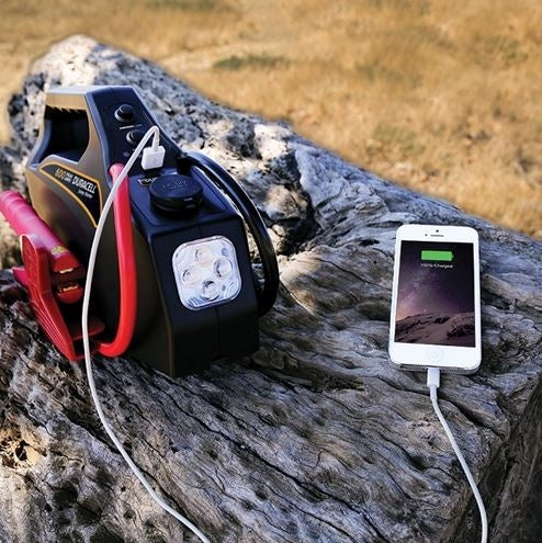 The Duracell 750 Peak Amp Portable Power Jump Starter with USB Charging, Angle 5