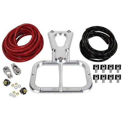 Detroit Speed Billet Aluminum Battery Relocation Kit, Cables, Terminals, Crimp Rings, and Bulkheads
