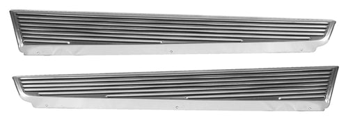 1966 Chevelle SS Rocker Panel Molding Quarter Extensions, Pair w/ Clips