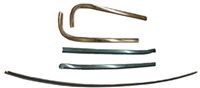 1966 - 1967 Chevelle Front Windshield Chrome Reveal Trim Mouldings, Set