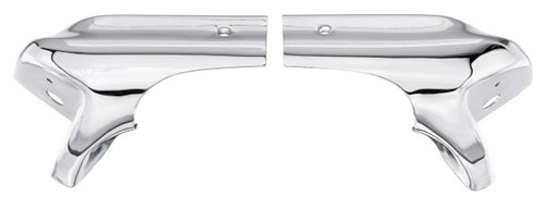 1966 - 1967 Chevelle Convertible Header Chrome Trim End Caps, Pair
