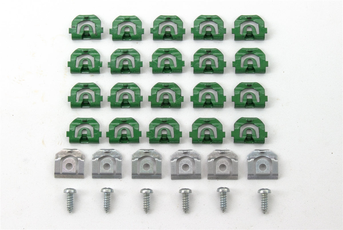 1964 - 1967 Chevelle Windshield Chrome Moulding Clips Set, 32 Pieces