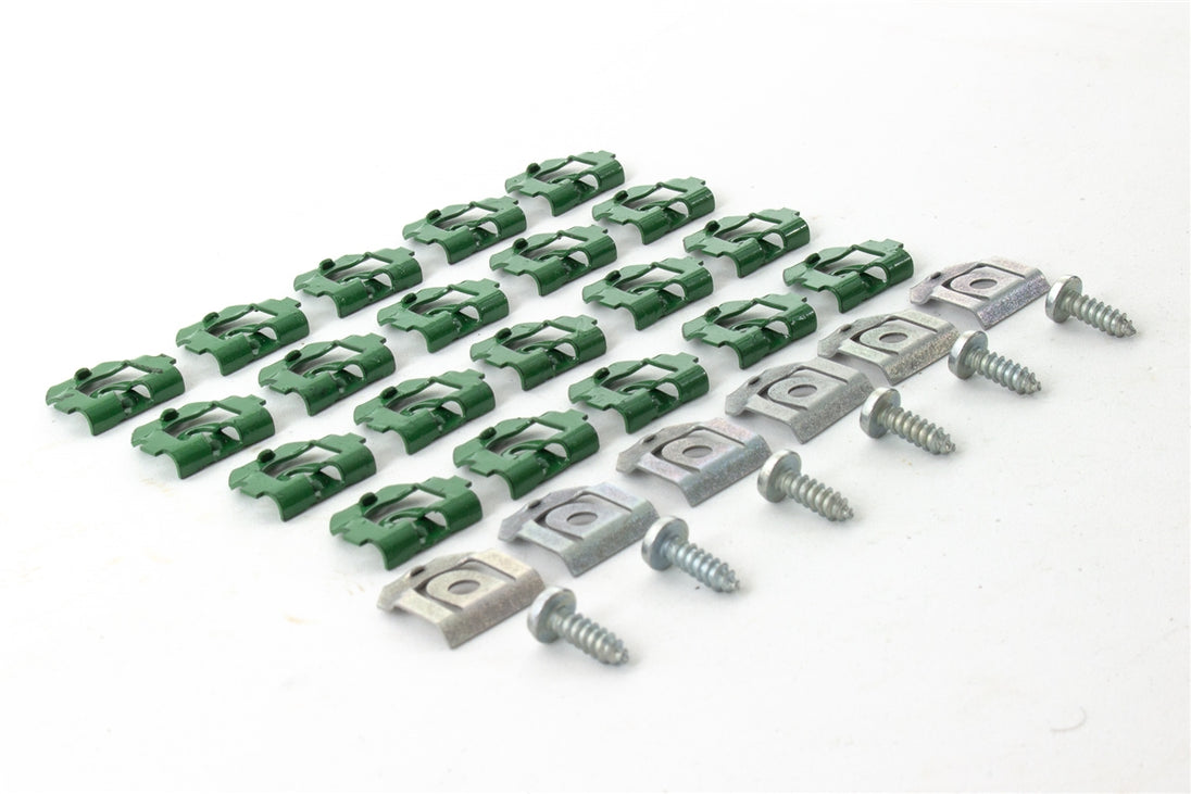 1964 - 1967 Chevelle Windshield Chrome Moulding Clips Set, 32 Pieces, Angle 2