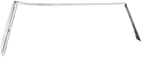 1968 - 1972 Chevelle Convertible Front Windshield Chrome Moldings Set, 3 Pieces, Angle 2