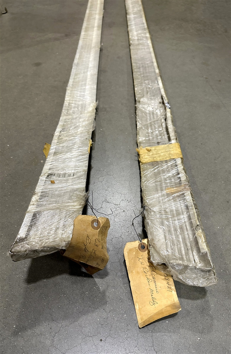 1968 Chevrolet El Camino Rocker Panel Chrome Trim Moldings, Original GM NOS, Pair, Angle 6