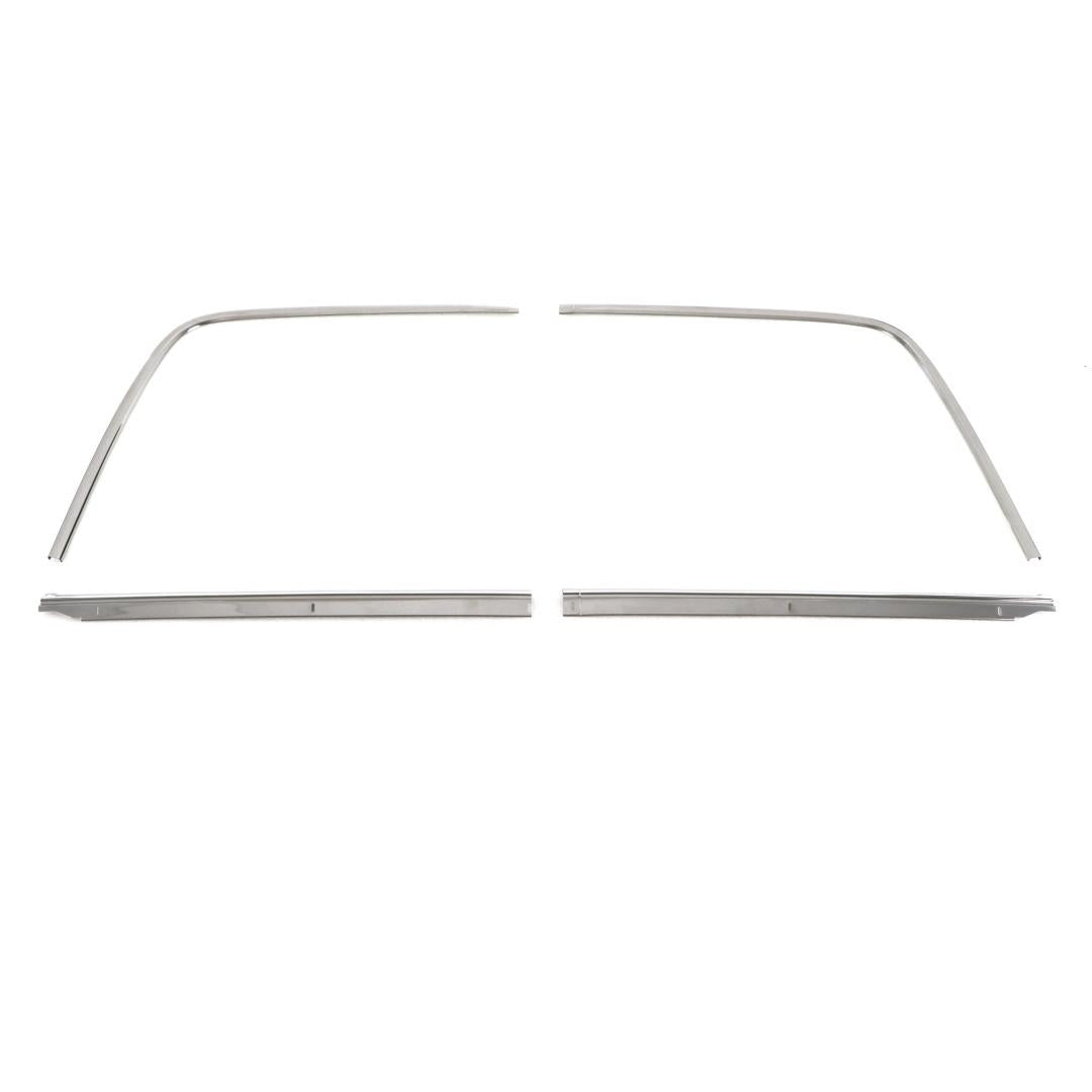 1968 - 1974 Nova Rear Back Window Glass Reveal Trim Chrome Moldings Kit, 4 Piece Set
