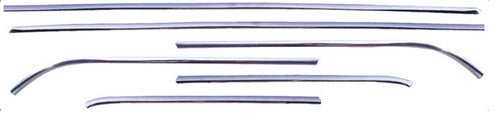 1968 - 1972 Nova Roof Drip Rail Chrome Moldings, 6 Piece Set