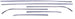 1968 - 1972 Nova Roof Drip Rail Chrome Moldings, 6 Piece Set