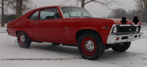 1968 - 1972 Nova Hood Lip Molding, Angle 2