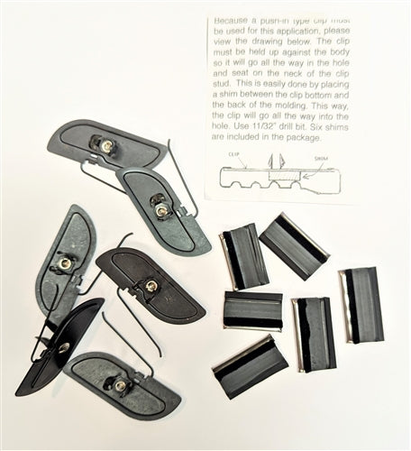 1968 - 1974 Nova Rocker Panel Chrome Molding Extension Mounting Clip Hardware Kit