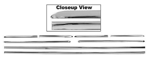 1968 - 1972 Nova Body Side Molding Chrome Kit, Lower 8 Piece Set, Angle 2