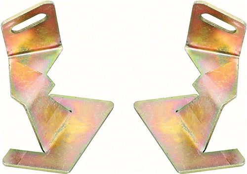 1968 - 1972 Nova Windshield Chrome Molding Lower Outer Corner Gold Clips, Pair
