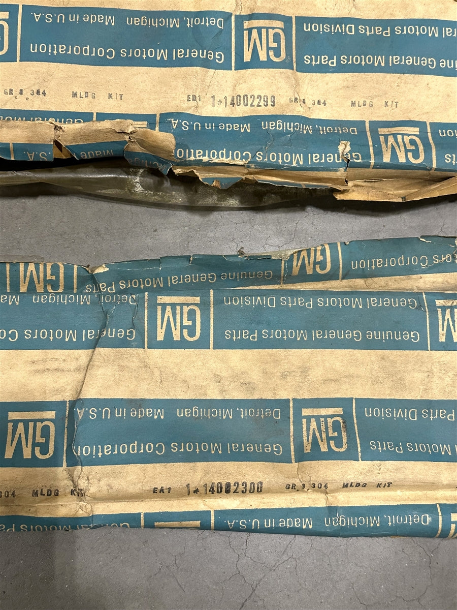 1980 Chevrolet Citation Rocker Panel Chrome Trim Moldings, Original GM NOS, Pair, Angle 3