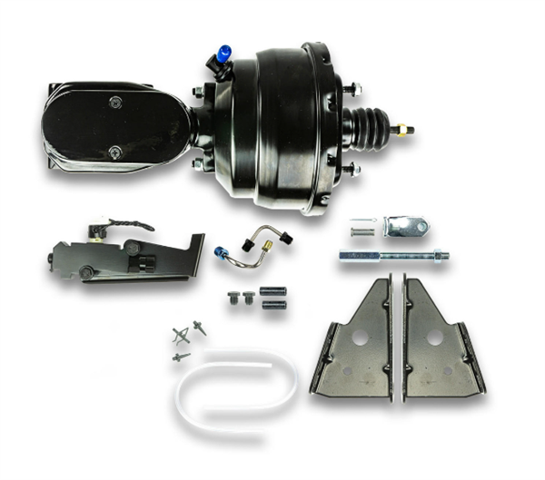 Black Power Brake Booster / Black Master Cylinder / Black Proportioning Valve Kit with Brackets: 8 Inch Dual Dia, Angle 2