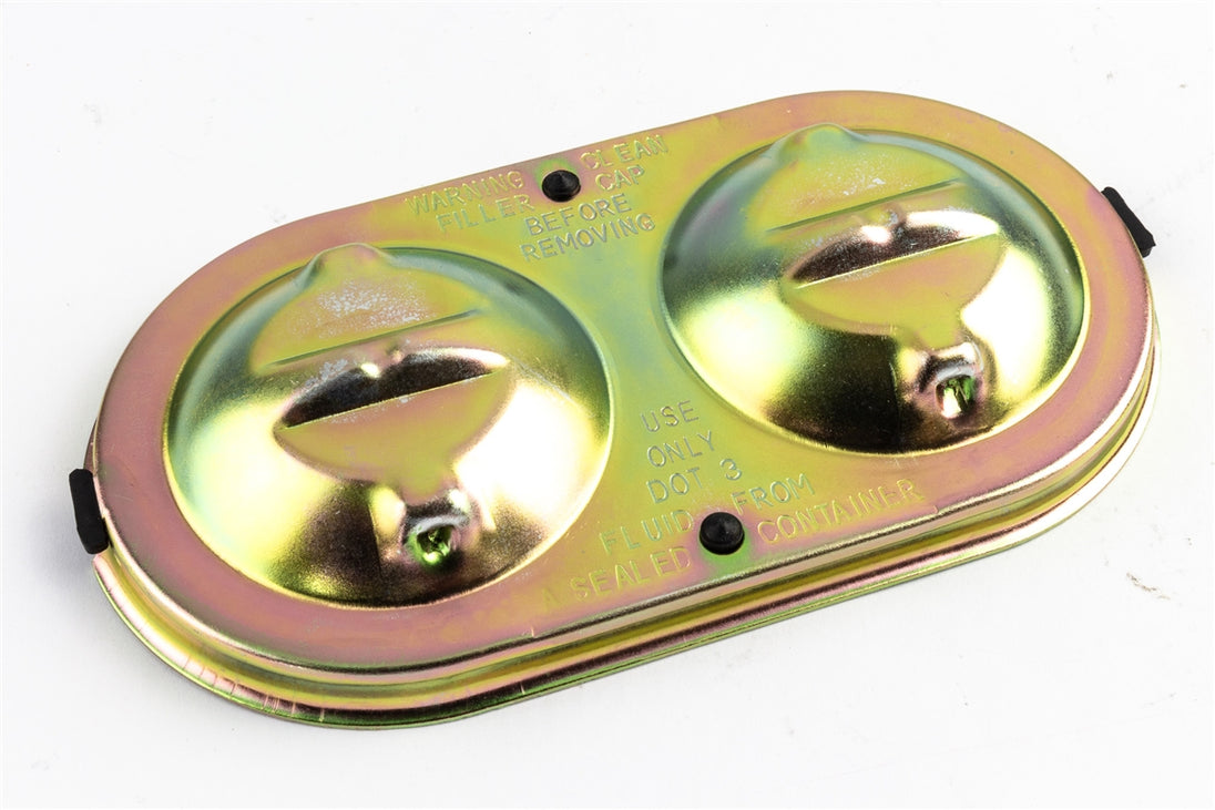 1968 - 1969 Chevy Nova and Chevelle Brake Master Cylinder Cover Lid and Gasket Set for Power Disc with Delco Wording