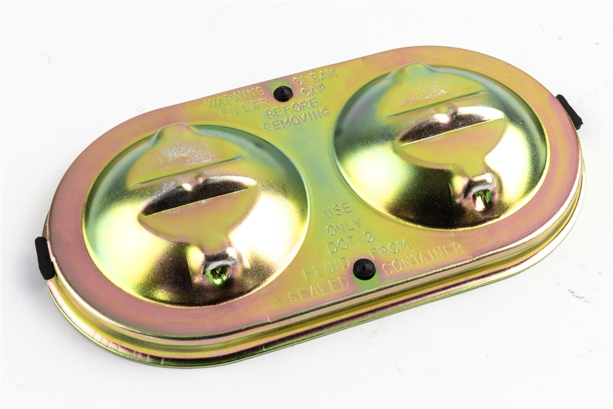 1968 - 1969 Chevy Nova and Chevelle Brake Master Cylinder Cover Lid and Gasket Set for Power Disc with Delco Wording