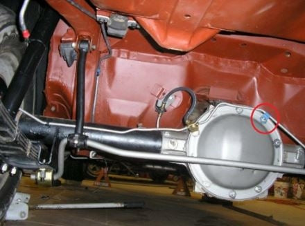 Rear End Brake Line Clip Strap Bracket, 10 or 12 Bolt, Angle 2