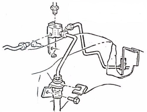 1966 Chevelle Brake Line Distribution Tee Block, Dual Master, Angle 2