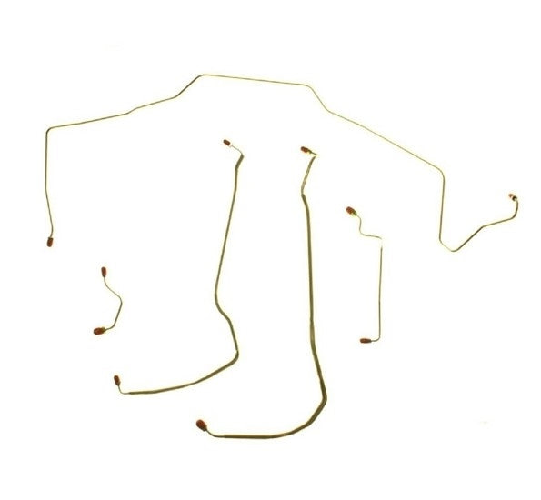 1970 Chevelle Front Brake Line Set, With Power Discs for OE Style Valves, 5 Piece Kit, Steel