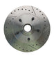 1964 - 1972 Chevelle 4 Wheel Power Disc Brake Conversion Kit, Red Calipers with Drilled and Slotted Rotors, Angle 4