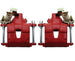 1964 - 1972 Chevelle 4 Wheel Power Disc Brake Conversion Kit, Red Calipers with Drilled and Slotted Rotors, Angle 5