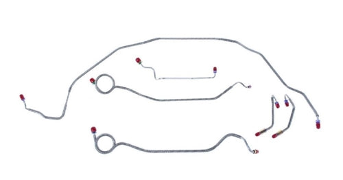 1969 - 1972 Chevelle Standard / Manual DRUM Front Brake Line Set, 6-Piece OE Steel