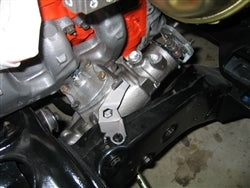 1969 - 1974 Nova Brake Hose Brackets Set, Front Disc Brake Hose to Hard Line Subframe Mounting, Angle 4