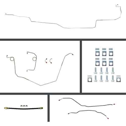 1969 - 1974 Nova Complete Disc Brake CONVERSION Line Kit with Rear Brake Hose and Mounting Hardware Set