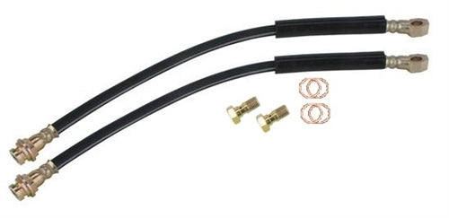 Front Disc Brake Flex Hoses Kit with Banjo Bolts and Crush Washers, 7/16 Inch