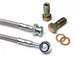 1966 - 1972 Front Disc Brake Braided Stainless Steel Flex Hoses and Banjo Bolts Kit, 7/16 Inch, Angle 2