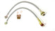 1966 - 1972 Front Disc Brake Braided Stainless Steel Flex Hoses and Banjo Bolts Kit, 7/16 Inch, Angle 3