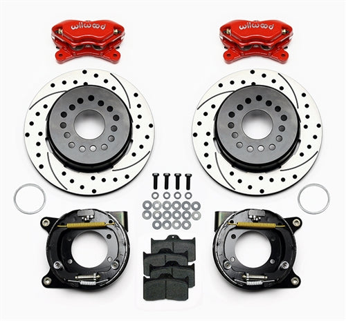 1966 - 1972 Chevelle and 1968 - 1972 Nova Wilwood Forged Dynalite Big Brake Rear Disc Brake Kit Red Calipers, Angle 2