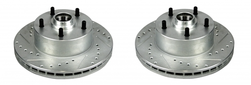 1969 - 1972 Chevelle and Nova Drilled and Slotted Front Disc Brake Rotors, Pair