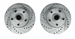 1969 - 1972 Chevelle and Nova Drilled and Slotted Front Disc Brake Rotors, Pair, Angle 2