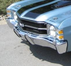 1971 - 1972 Chevelle Front Bumper Guards, Pair, Angle 3